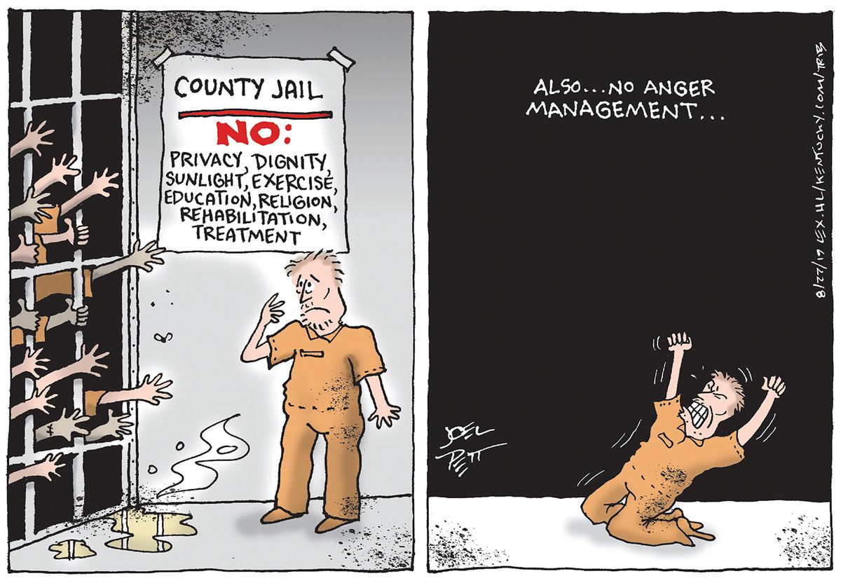 Editorial Cartoon County Jail Us Prison System Inhumane Conditions