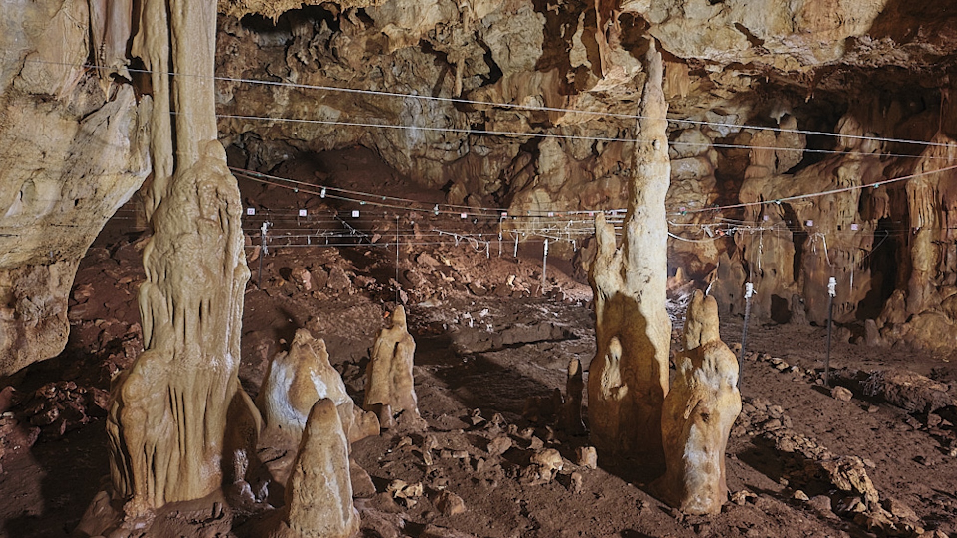 A photo inside Manot Cave