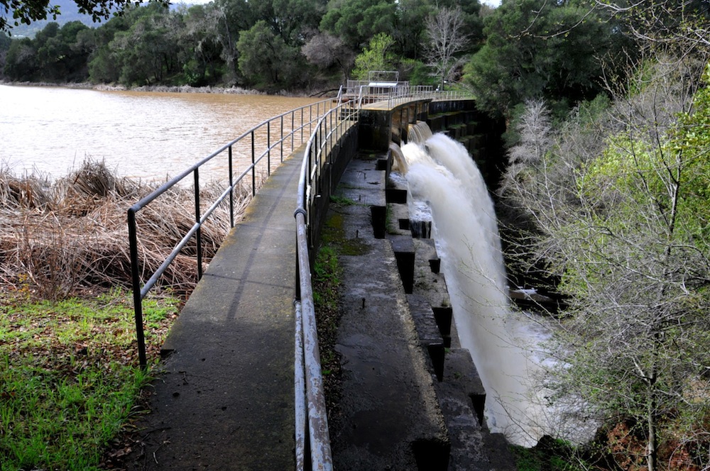 Searsville dam at San Francisquito Creek