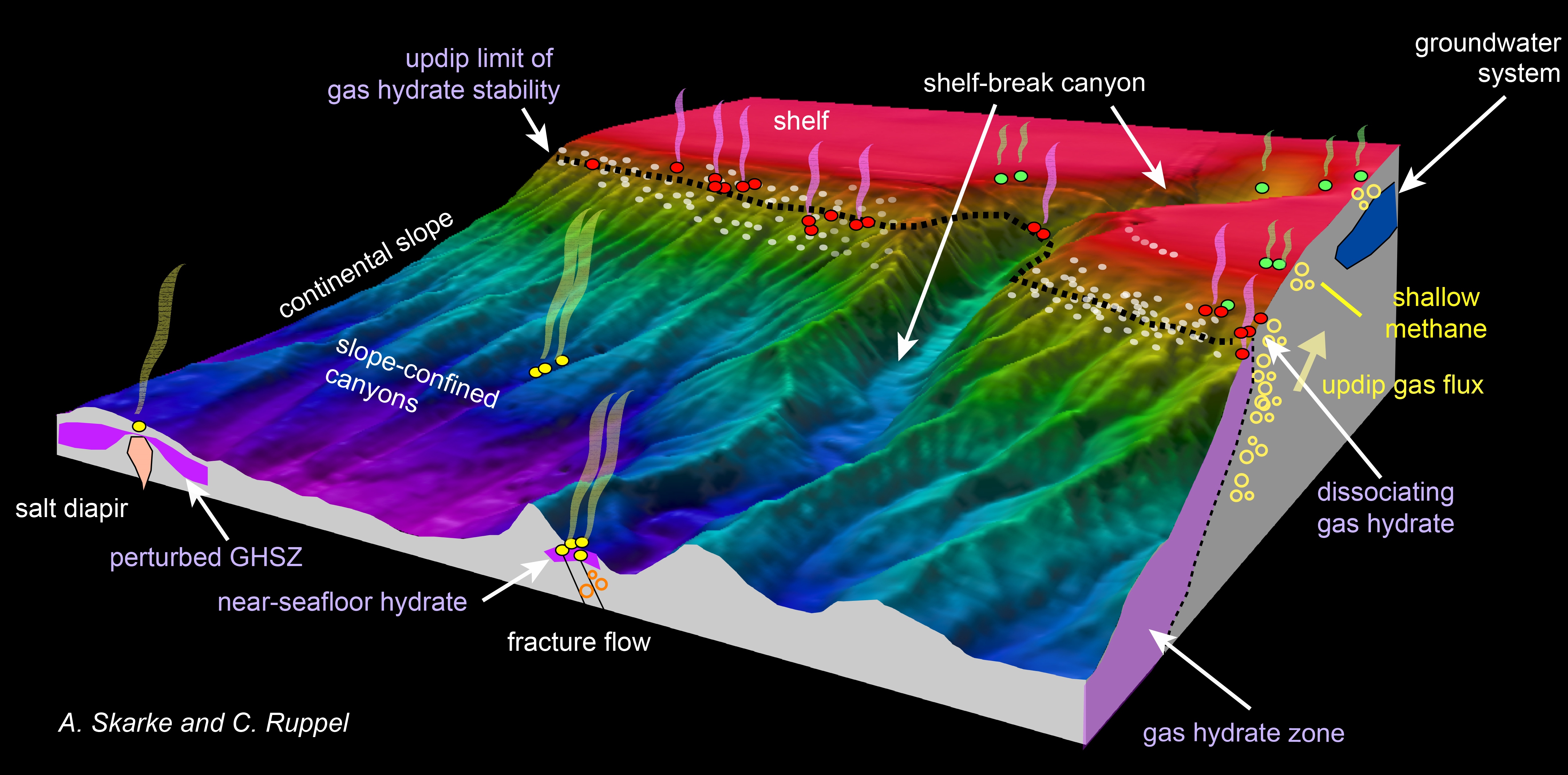 Location of East Coast methane seeps