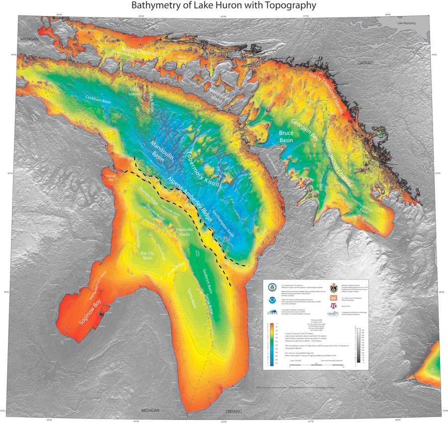 Bathymetric Map of Lake Huron