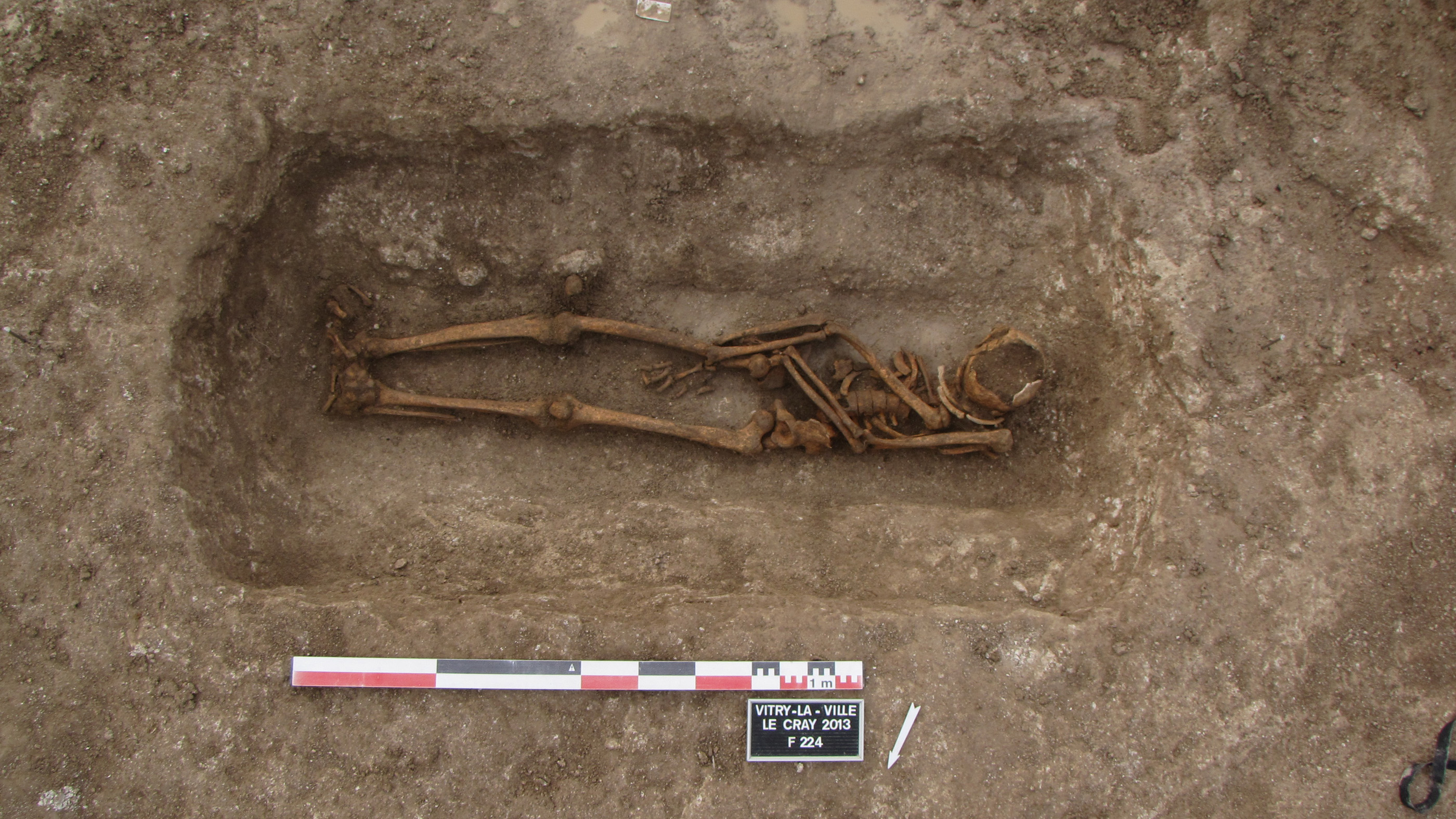 This grave in France was reopened during the early Middle Ages. Items were removed, and archaeologists are trying to figure out why.