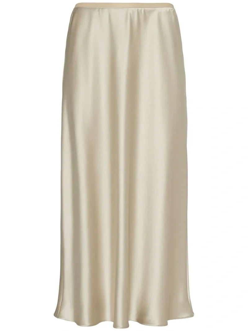 Max Mara- Carnet silk satin midi skirt