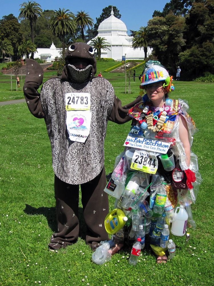 Sea turtle and plastic