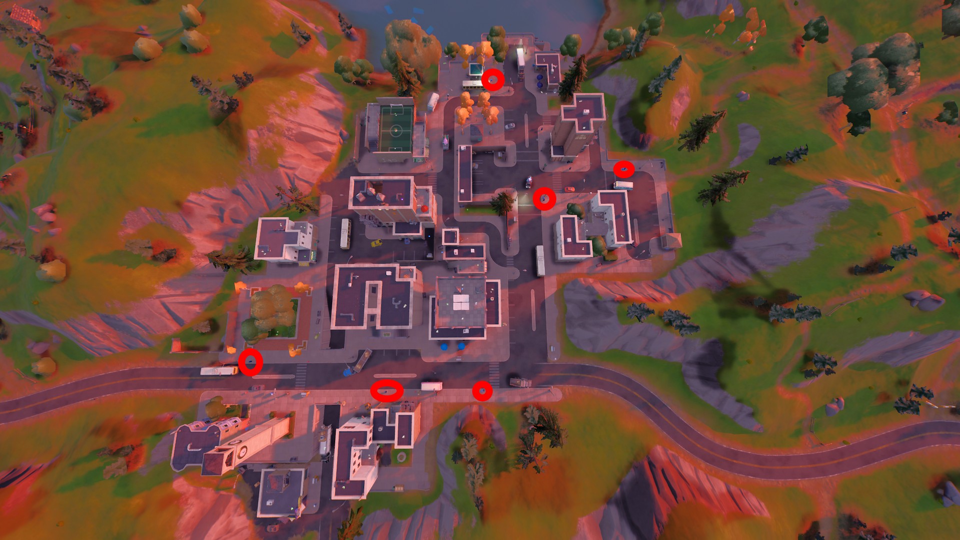 Destroy mailboxes in Tilted Towers or Sleepy Sound Where to destroy