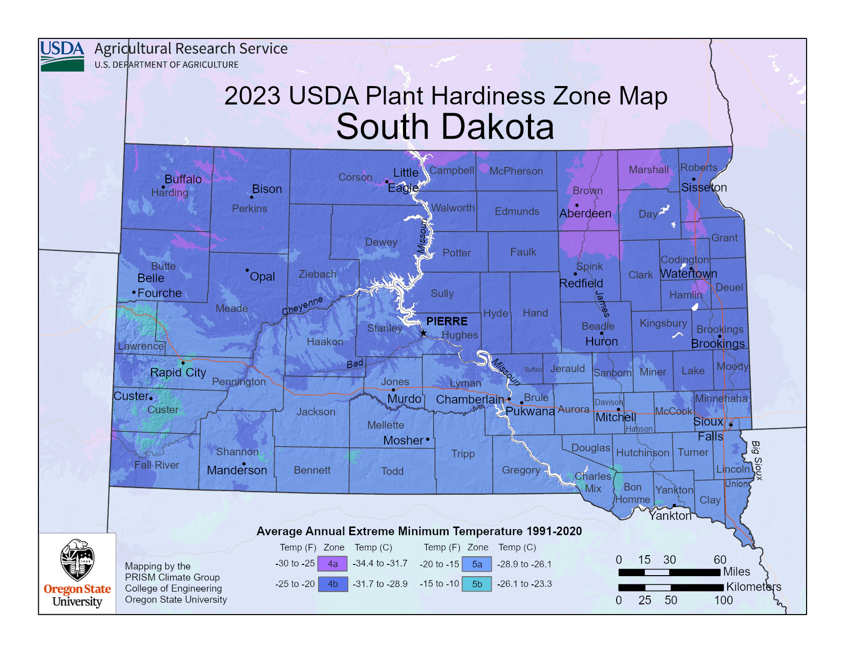 USDA Map Of South Dakota Plant Zones Gardening Know How