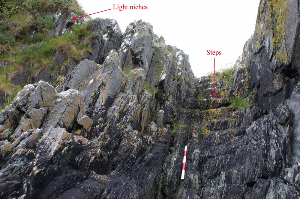 These steps at Dutchman�s Cove in Castletownsend, County Cork, Ireland, were carved out of the rock to facilitate illicit trade, in the dead of night, by pirates and smugglers.