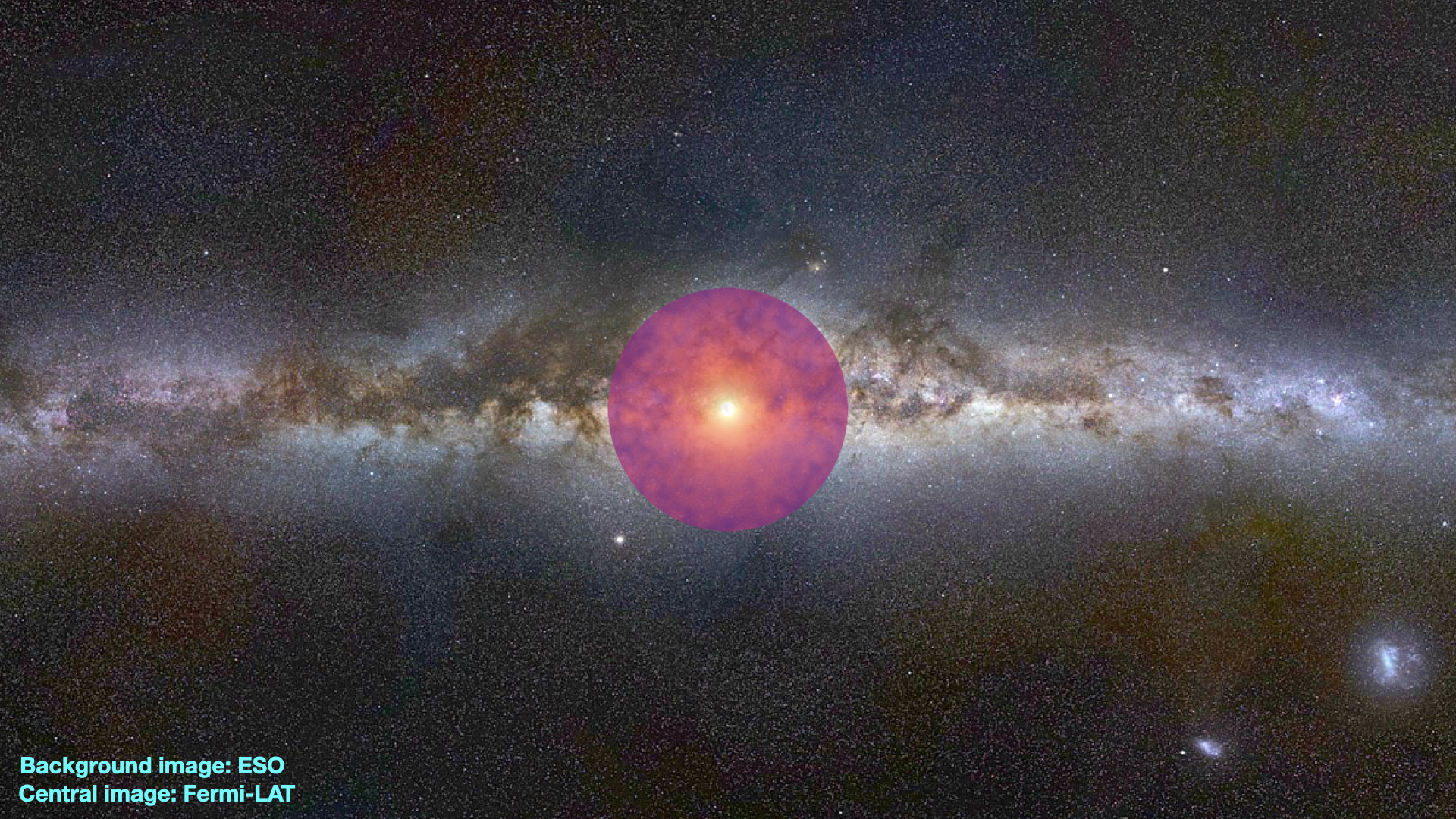 A mysterious glow in the center of the galaxy.