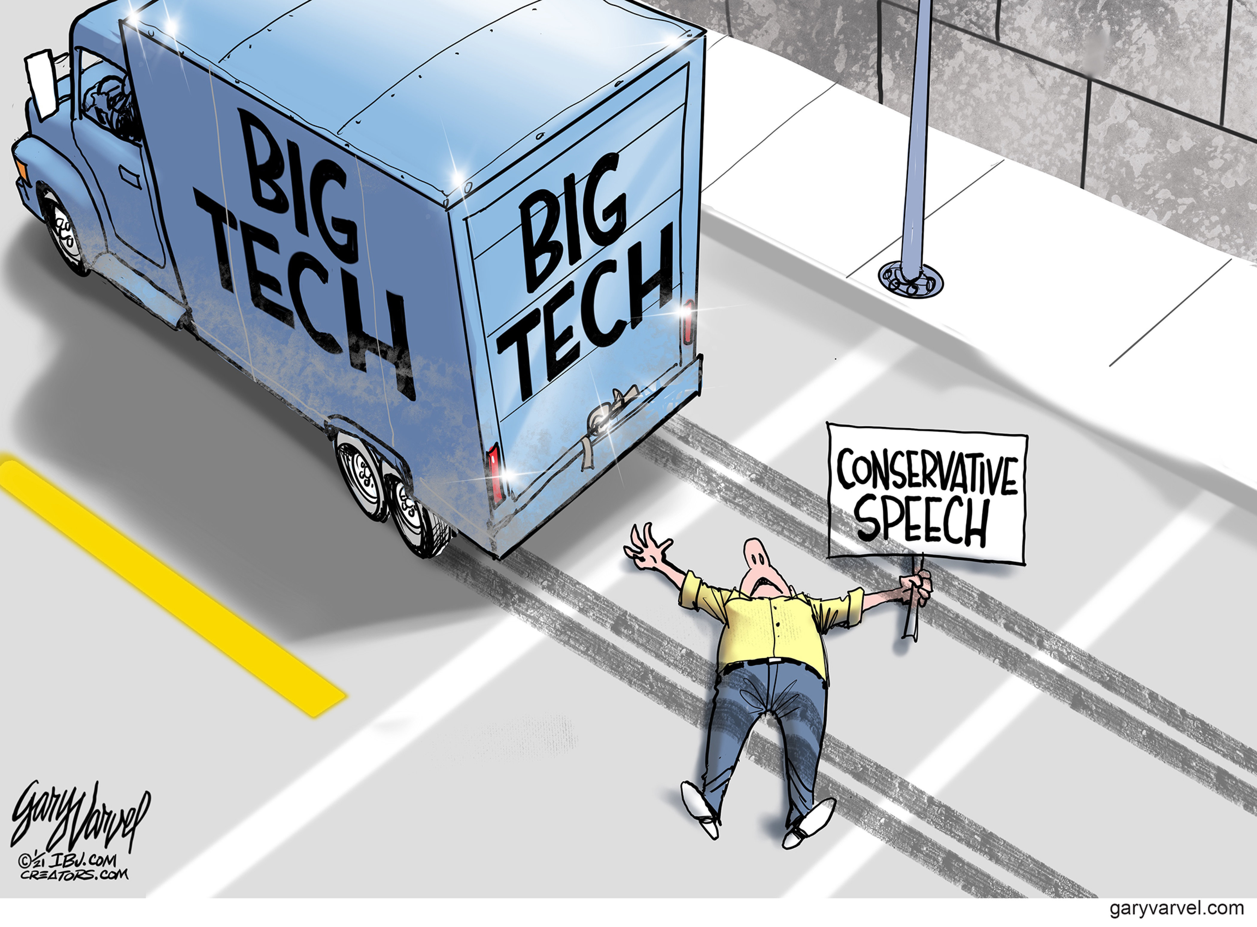 Editorial Cartoon Big Tech Free Speech Conservative The Week