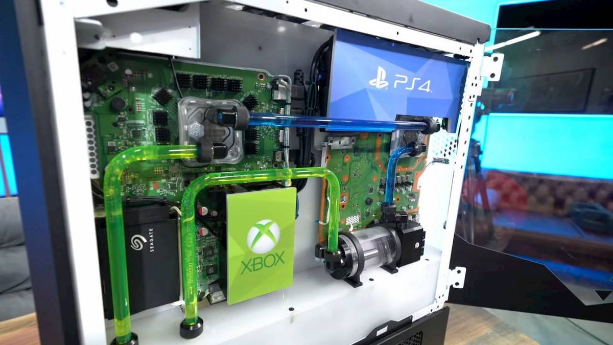 This Massive Gaming PC Packs an Xbox One X, PS4 Pro, and