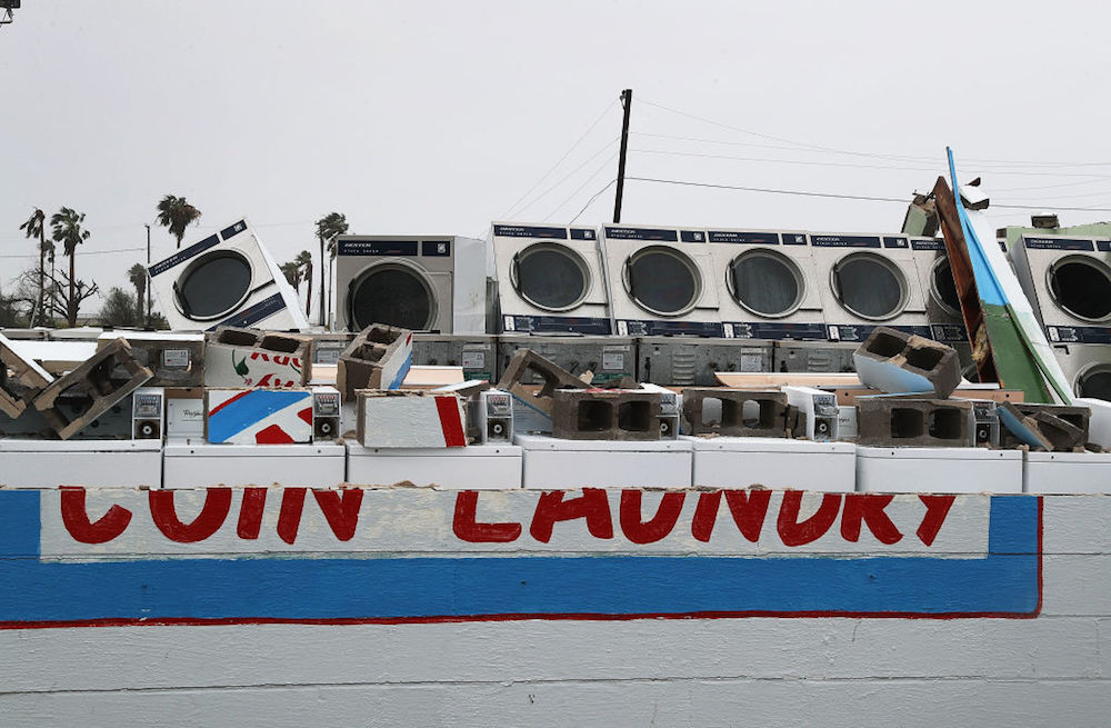 A destroyed laundromat is seen after Hurricane Harvey passed through Rockport, Texas, on Aug. 26.
