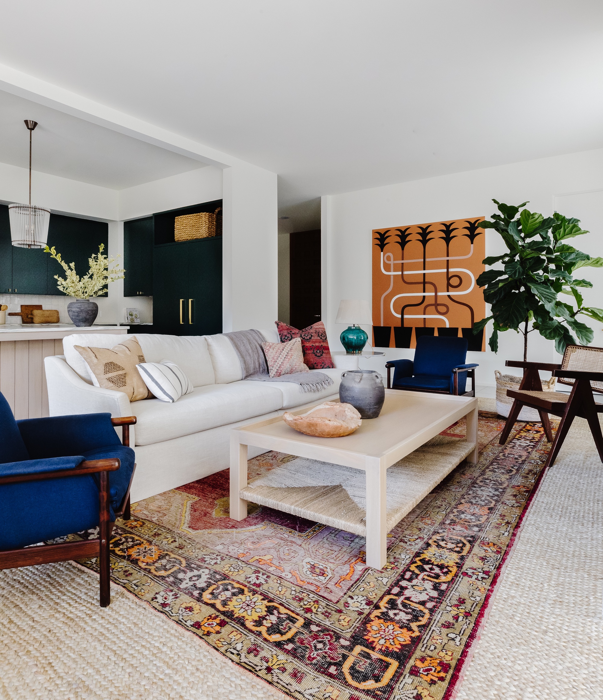 How do you use two rugs in a living room? Experts explain