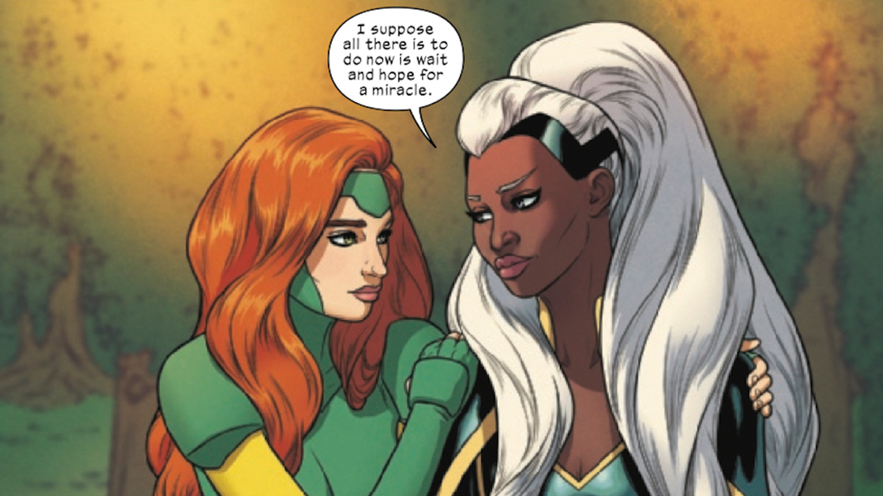 Storm shares a moment with Jean Grey and Emma Frost in GiantSize XMen