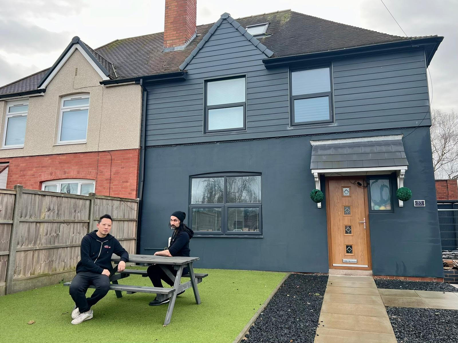 'It's grey!' Homeowners hit back at critics of semidetached house