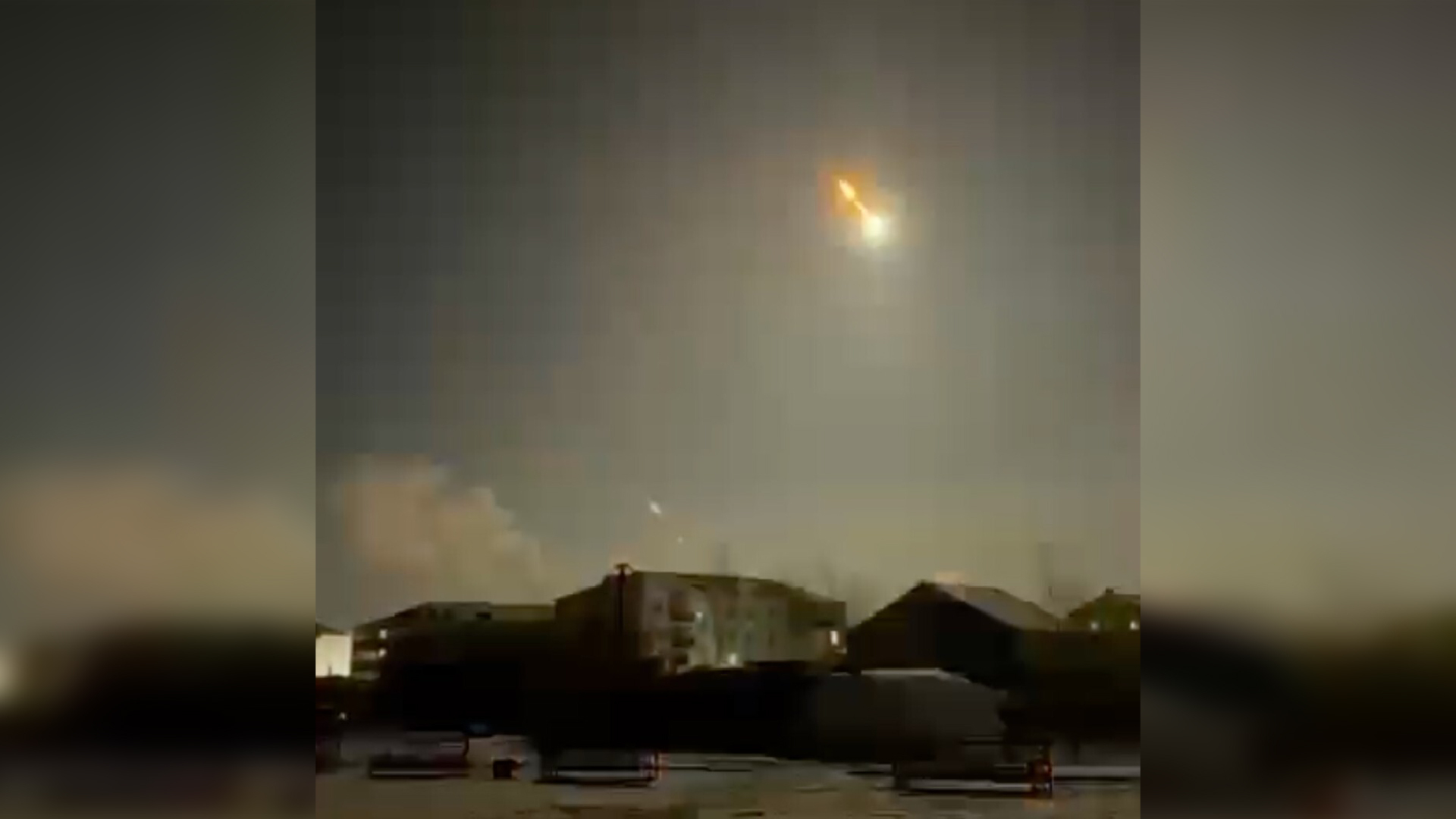 Asteroid burning up in the atmosphere above Siberia