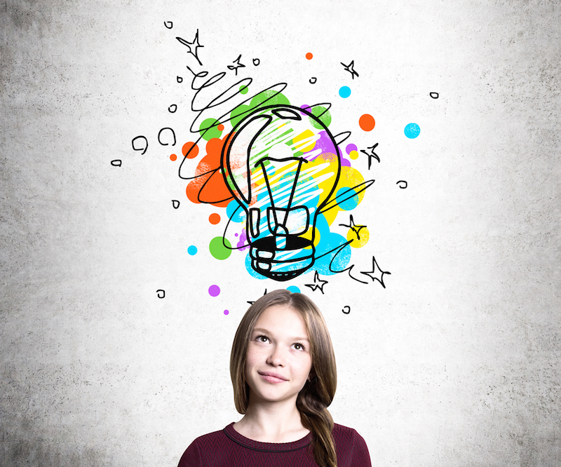 A lightbulb goes on during a daydream