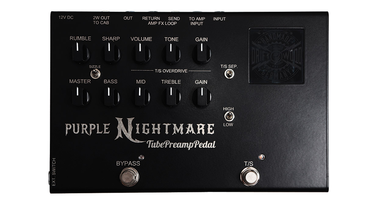 Driftwood Purple Nightmare Tube Preamp Pedal review all the guts and