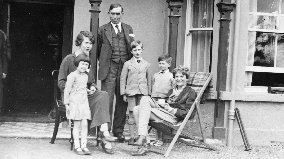 Amelia Earhart in Culmore near Derry city, with the Gallagher family in whose field she landed after becoming the first woman to fly solo across the Atlantic.