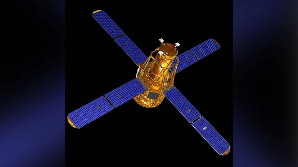 An artist�s illustration of NASA�s RHESSI satellite