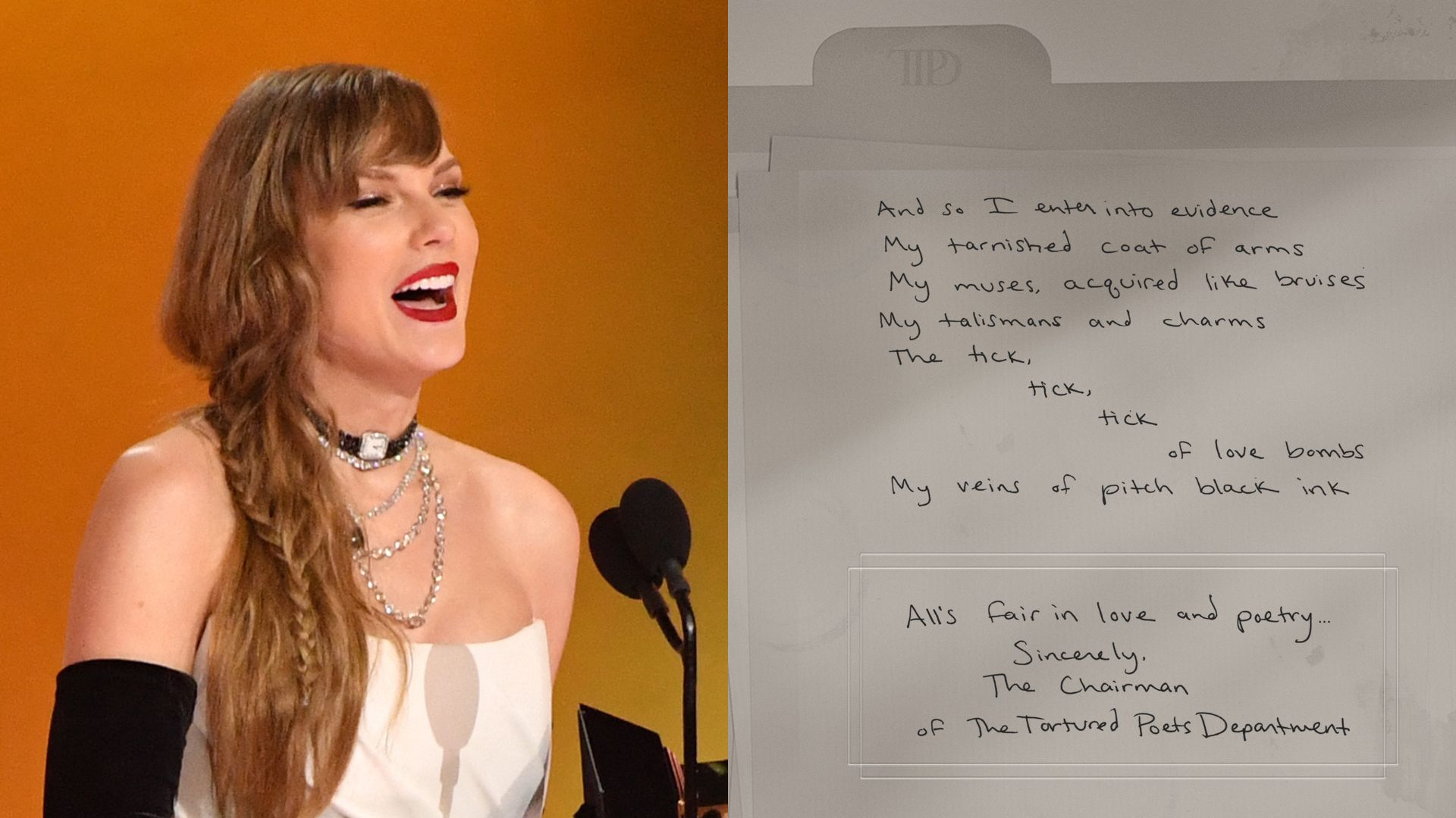 Taylor Swift Just Posted Lyrics from Her New Album, "The Tortured Poets