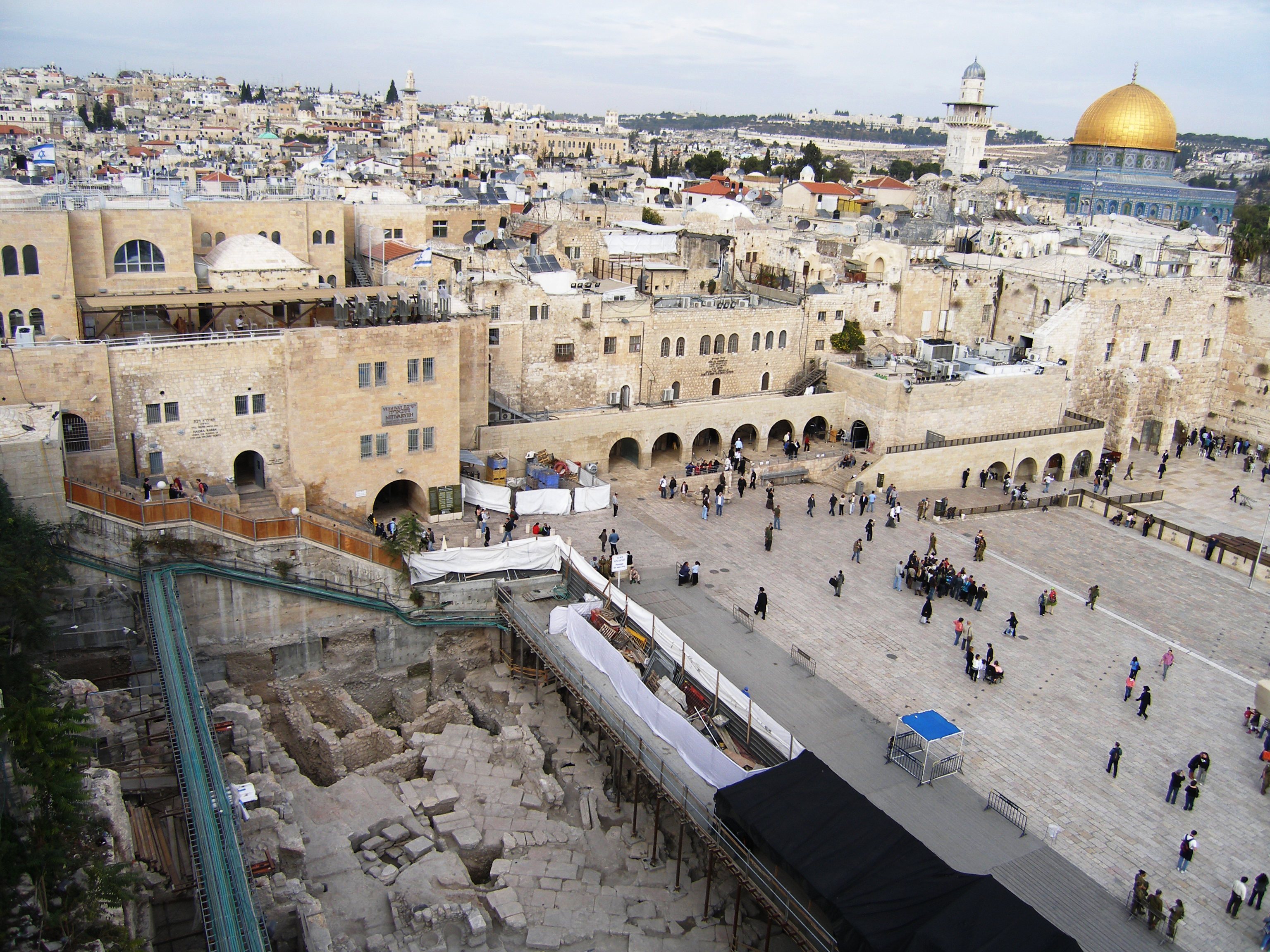 A photo shows the site of the find at a dig at the rear of Jerusalem&rsquo;s Western Wall Plaza.