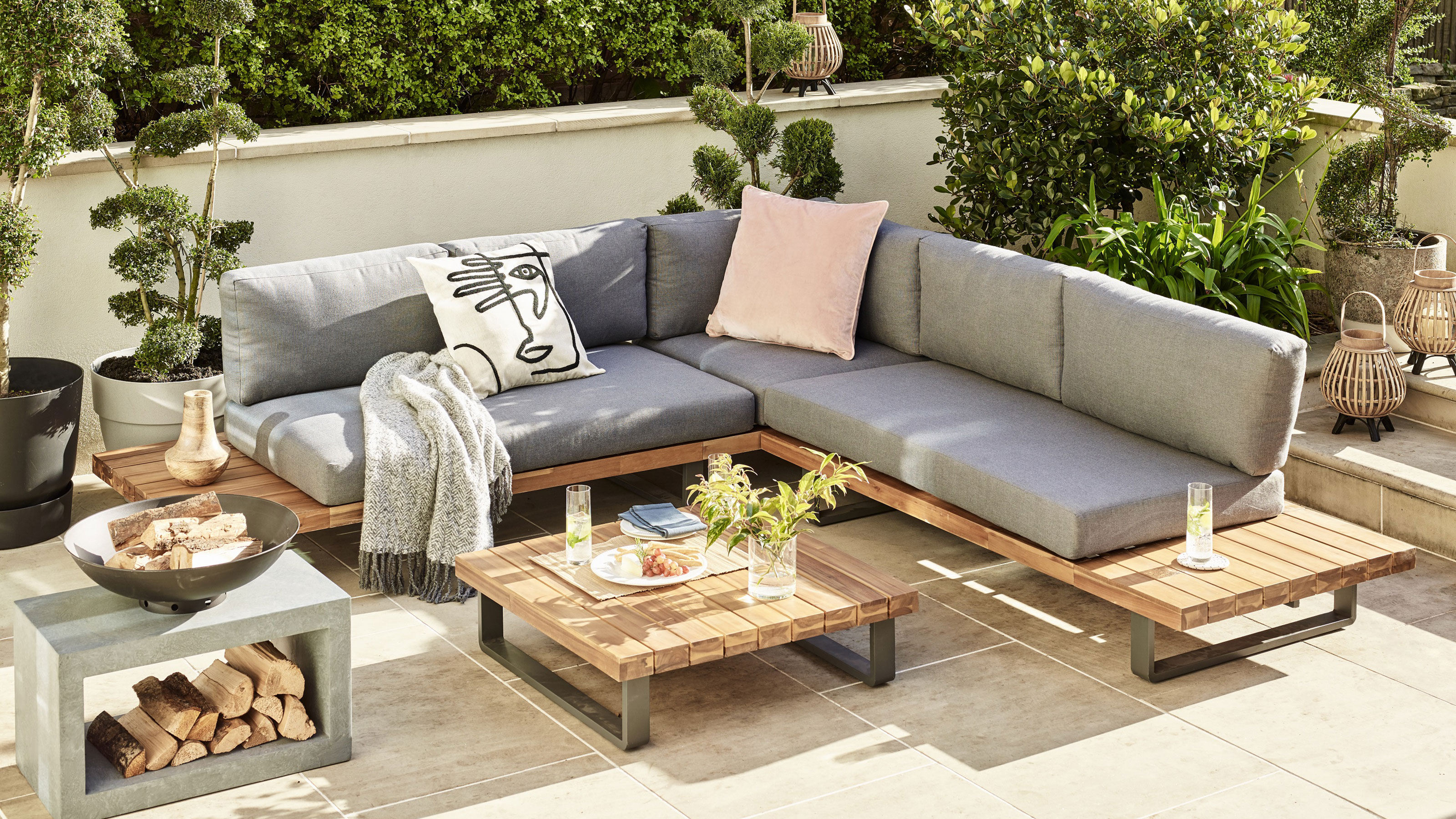 Outdoor Wood Corner Sofa Baci Living Room