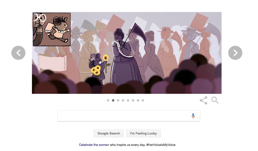 Google�s doodle on March 8, 2017, celebrated 13 pioneering women, in honor of International Women�s Day.