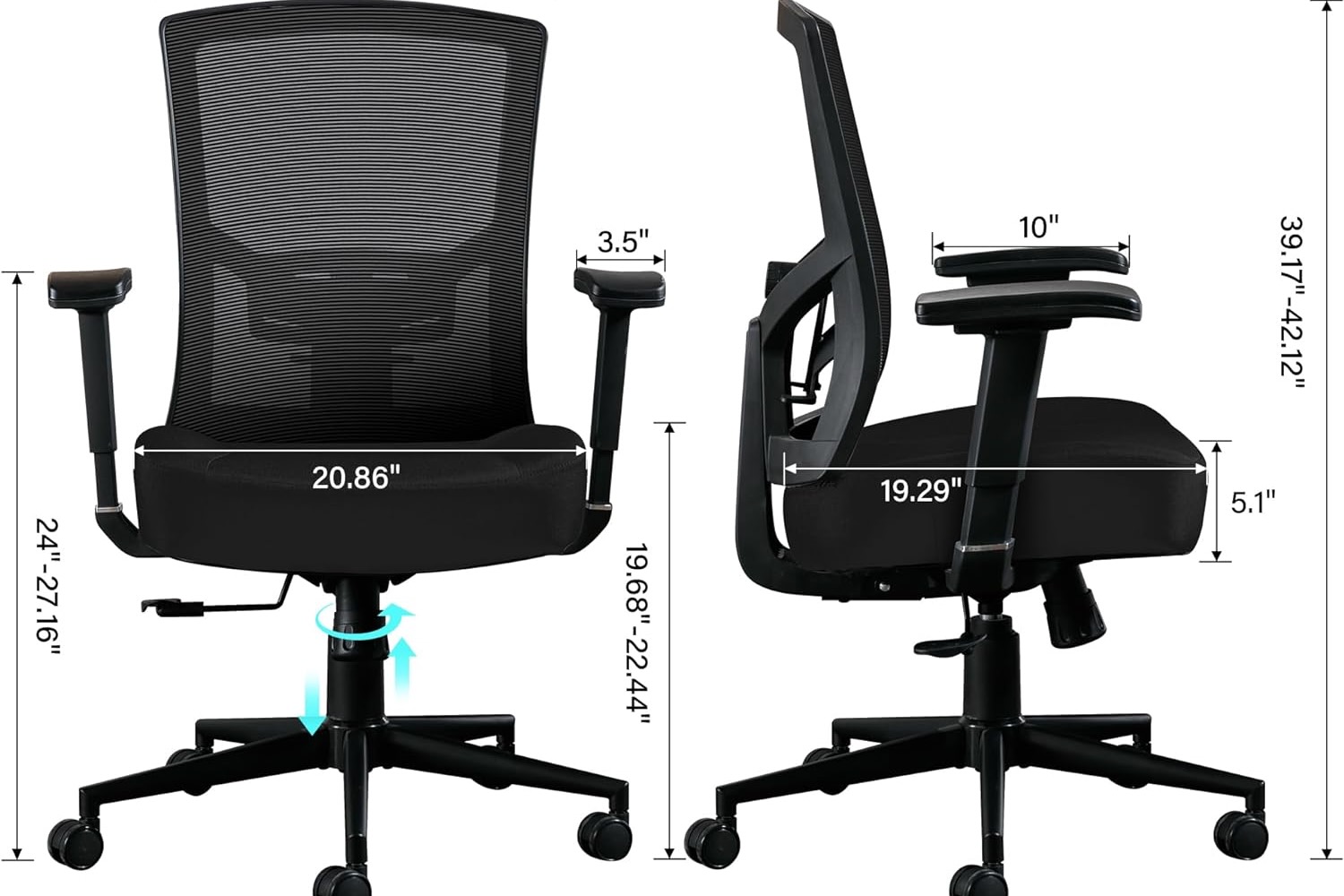At last! An office chair deal that supports big and tall this Black