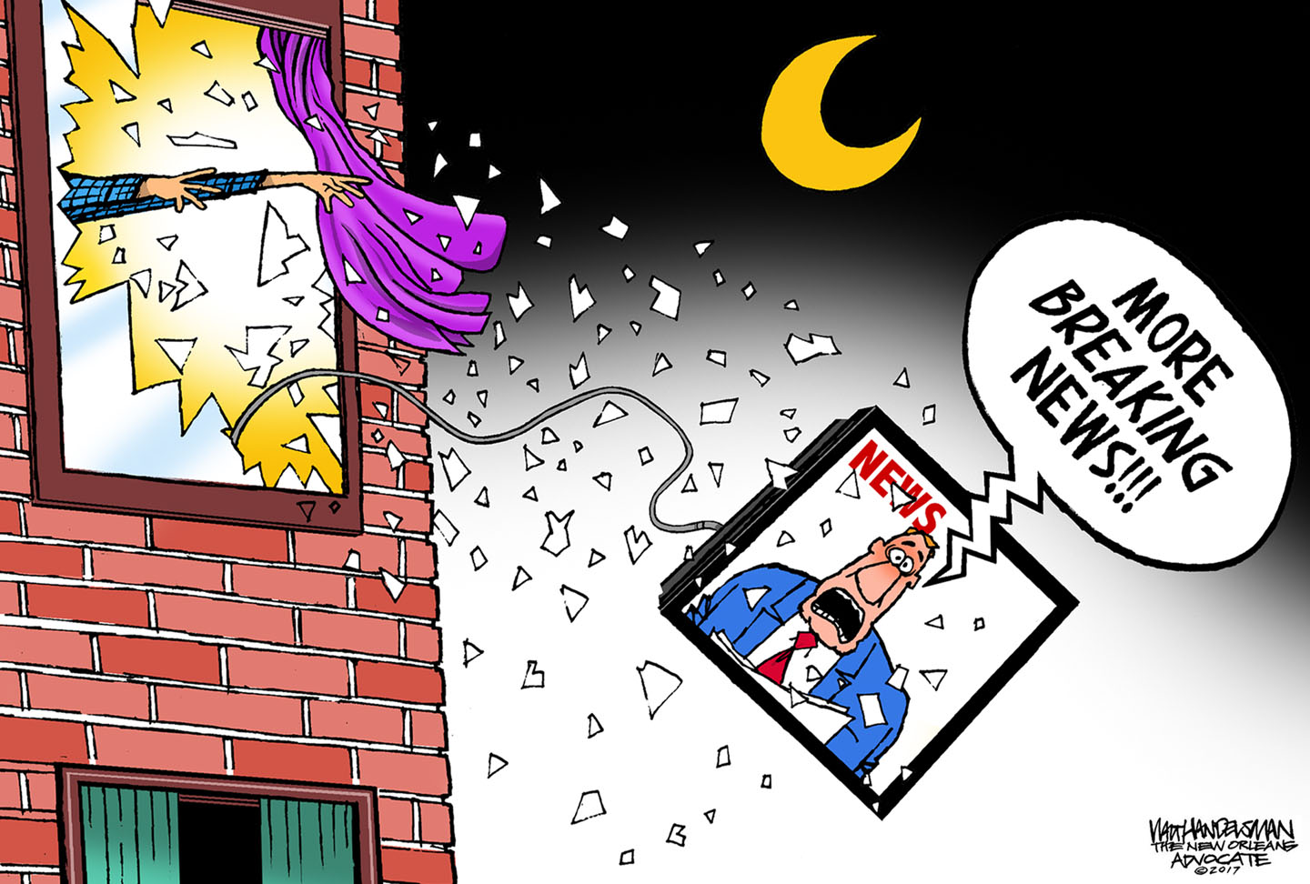 Editorial Cartoon Citizens Sick Of Breaking News The Week