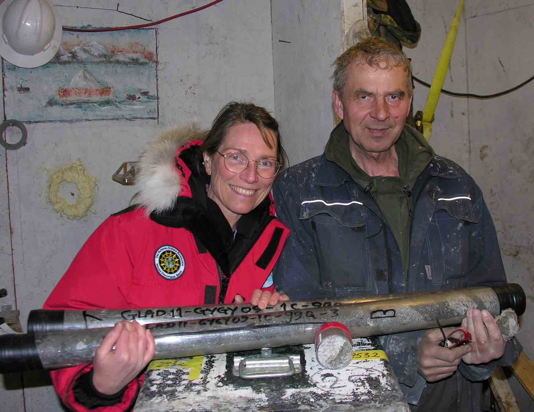 Study co-authors Julie Brigham-Grette and Pavel Minyuk collect sediment cores from Lake El’gygytgyn in the northeast Russian Arctic. These samples help scientists better understand the Arctic’s climate history, dating from 2.2 million to 3.6 million years ago