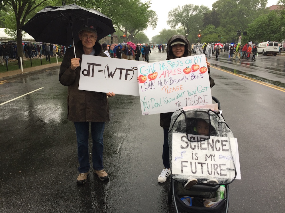 Marchers brave the rain to participate in the March for Science in Washington, D.C.