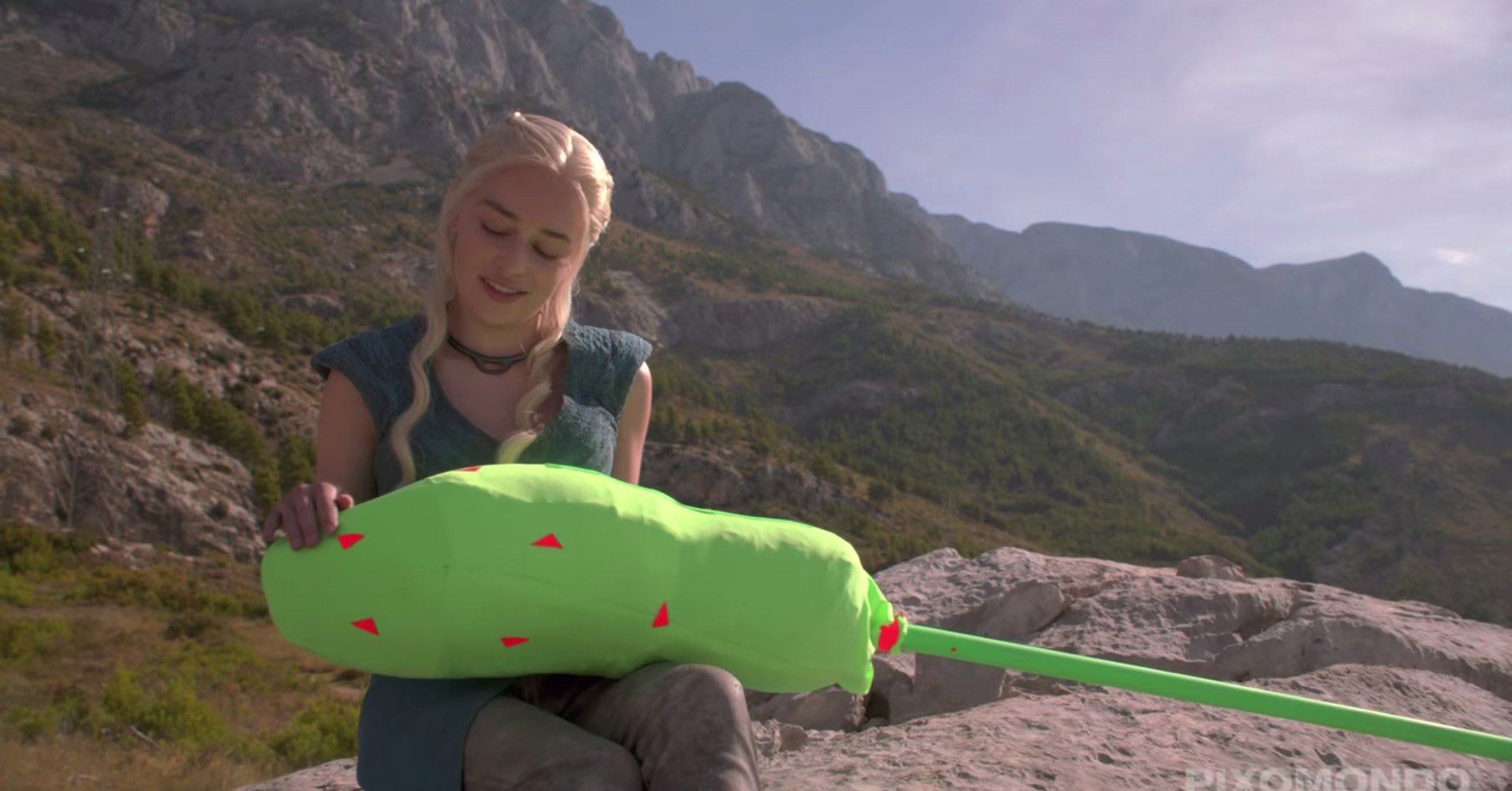 The Mother of Dragons (Emilia Clarke) should really be the “Mother of Oddly Shaped Green Screen Objects."