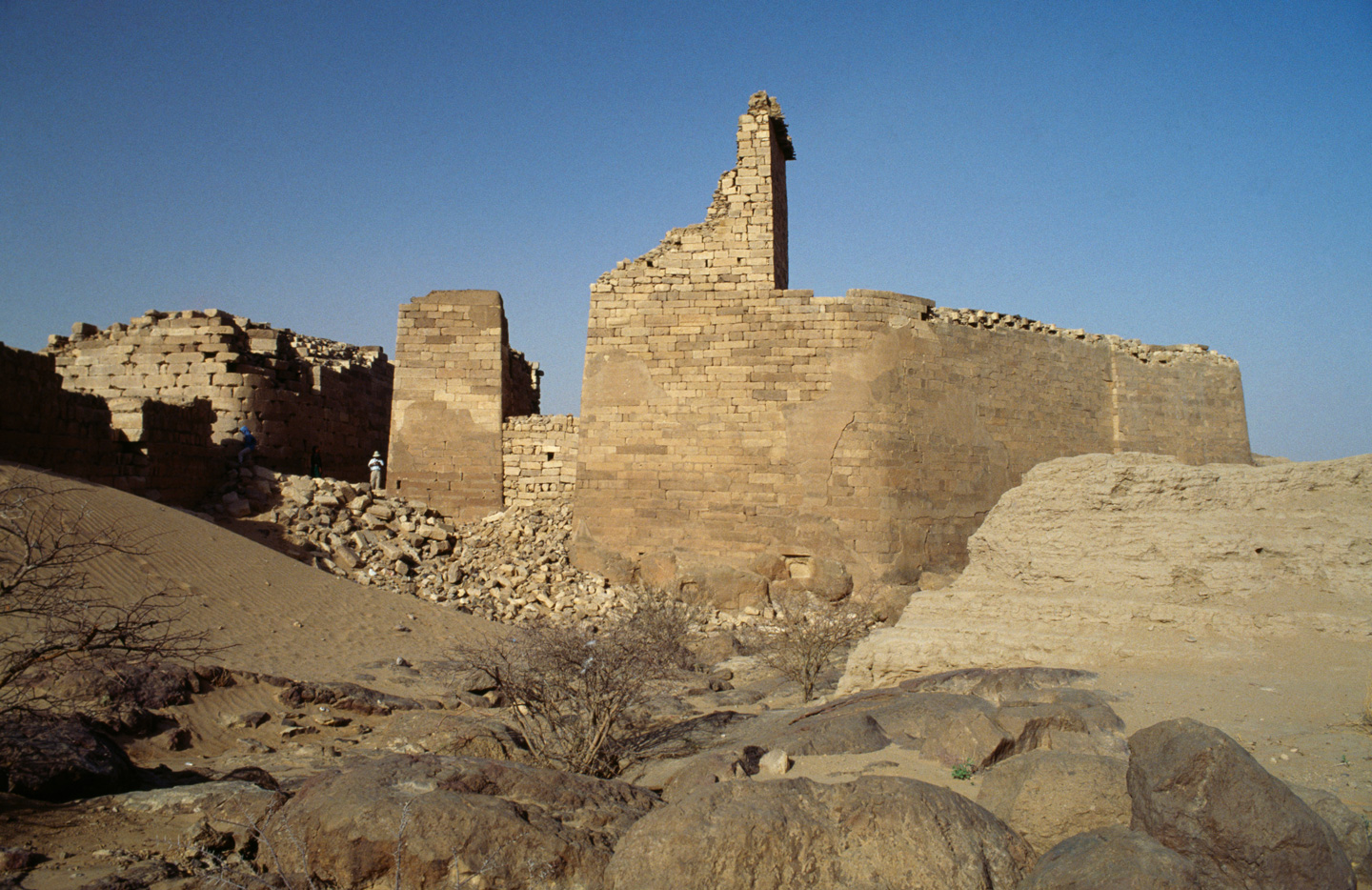 Ruins of the Great Dam on the Wadi Dhana, Ma&rsquo;rib, Yemen.