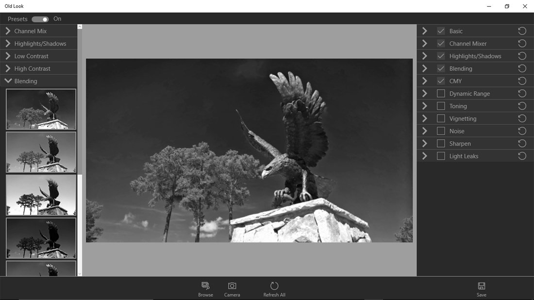 Old Look, an easytouse Black and White photography app for Windows 10