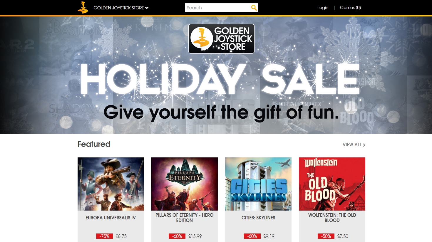 Golden Joystick Store takes on the Steam sale with cheap PC games day