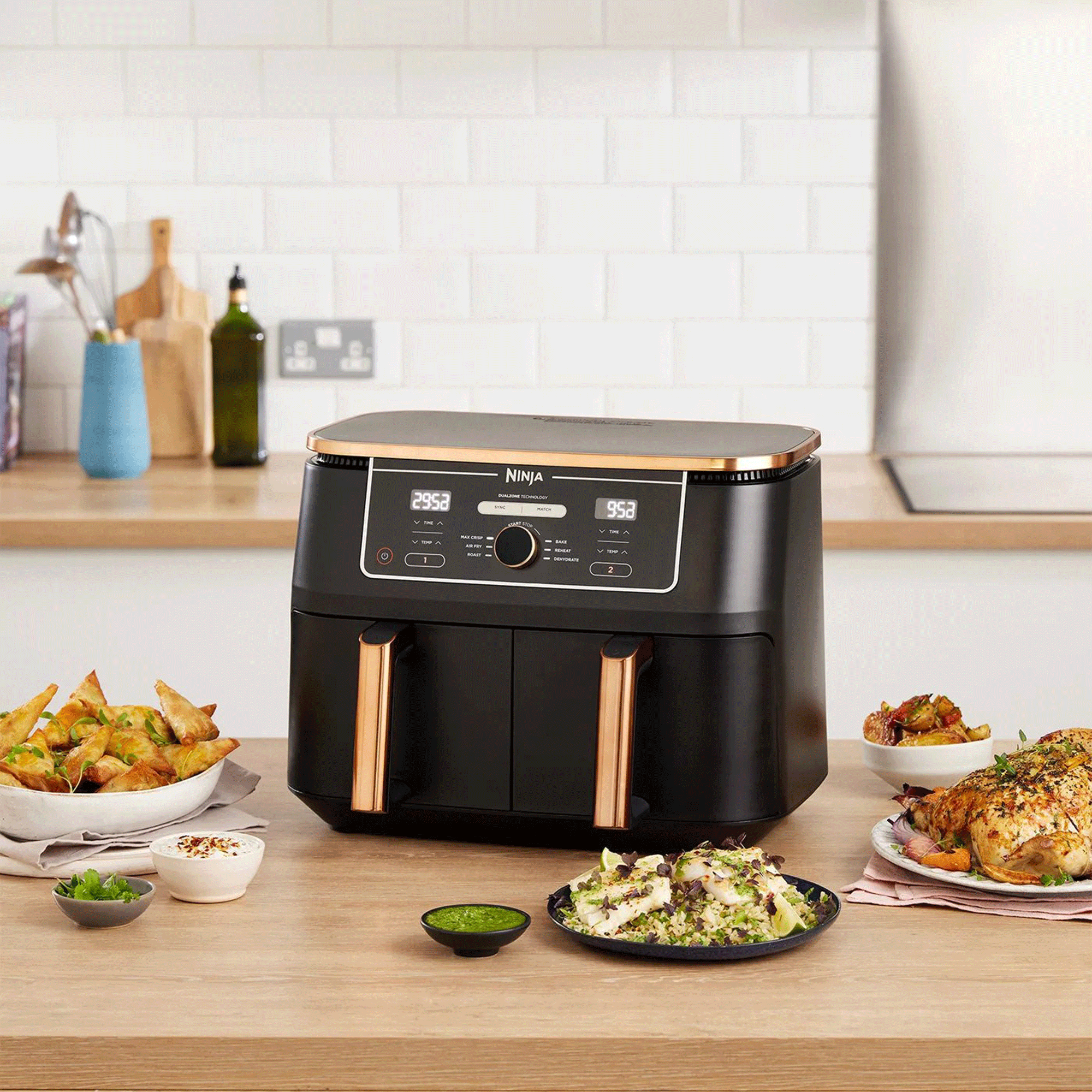 The copper Ninja Dual Zone air fryer is on sale for Amazon Prime Day