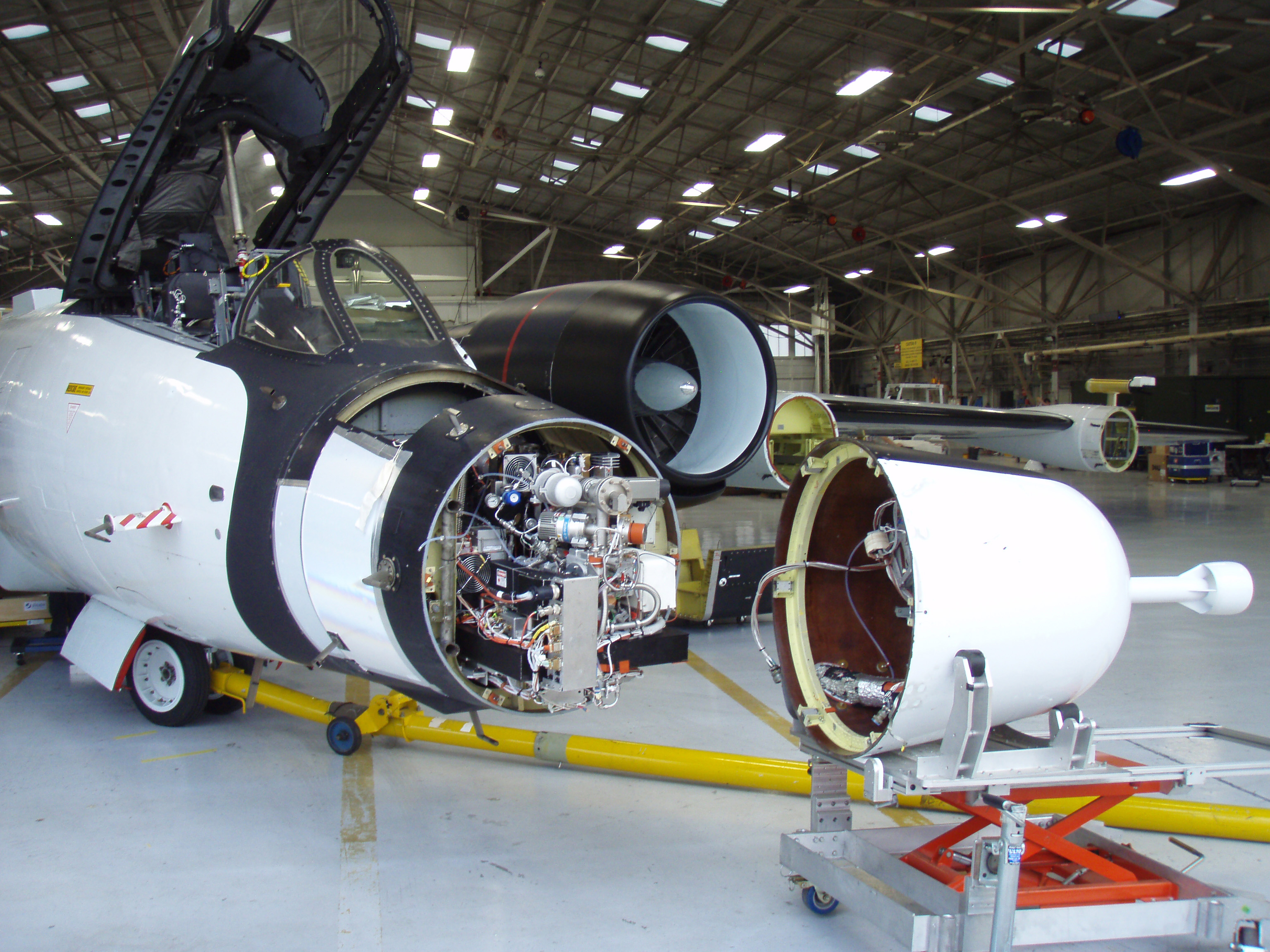 Instruments behind the front of NASA&rsquo;s WB57F airplane, used to collect cirrus ice cloud crystals and the particles that help them form.