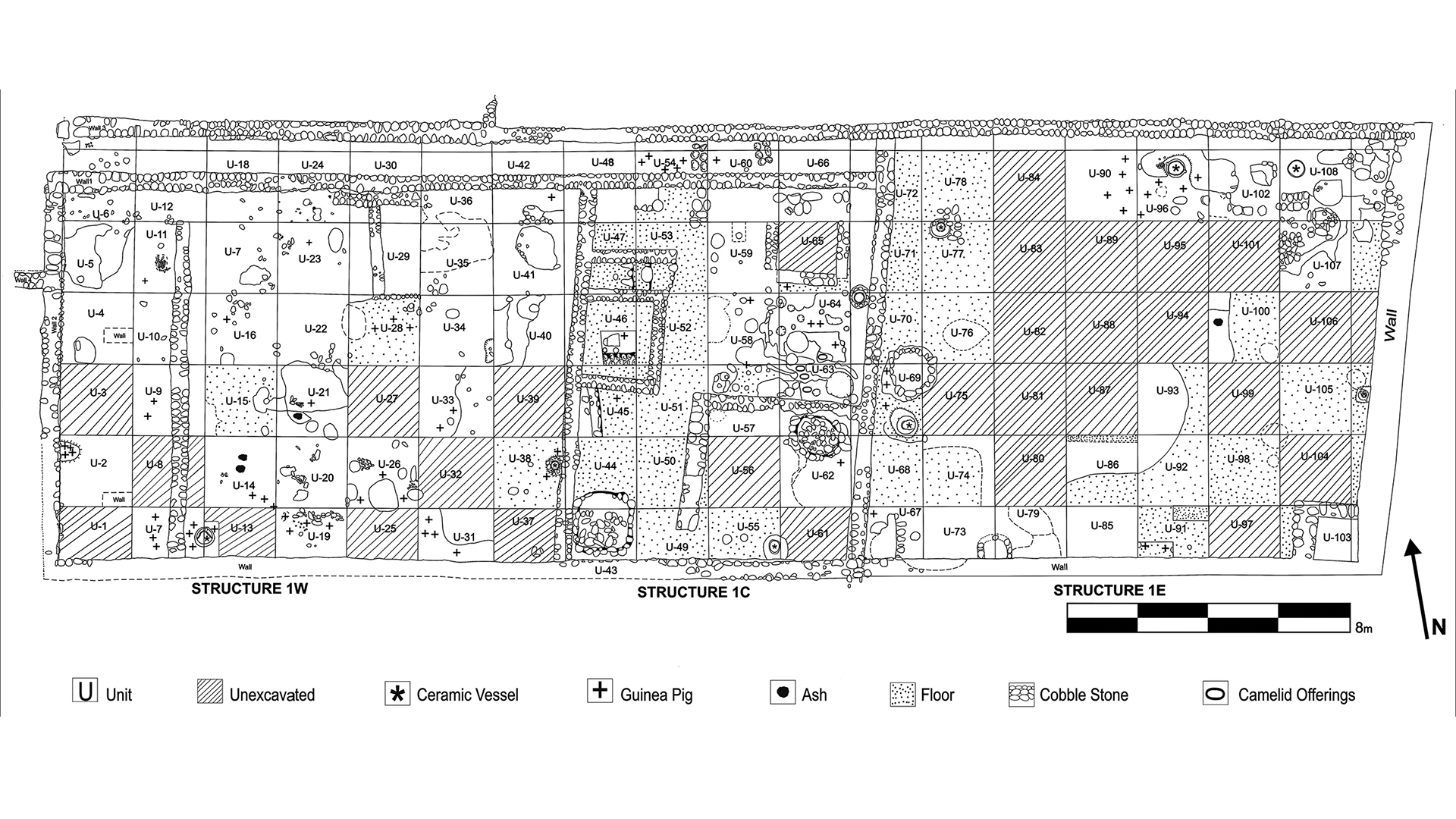 This map shows the building where the four llama mummies were unearthed.