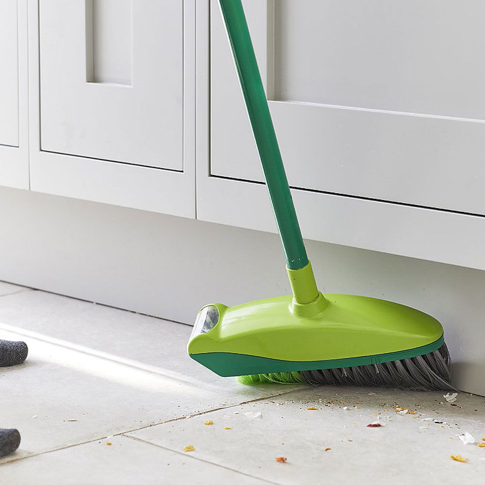 This genius Lakeland broom has a builtin vacuum to pick up dirt