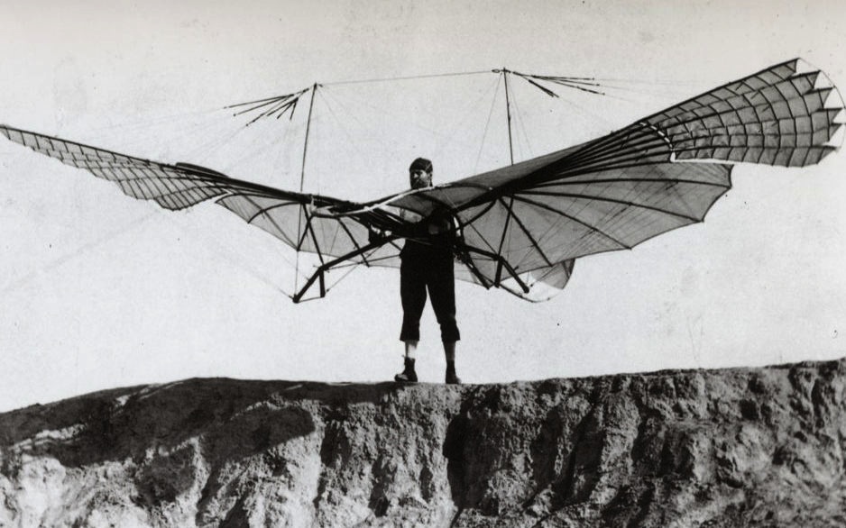 Otto Lelienthal with Ornithopter.