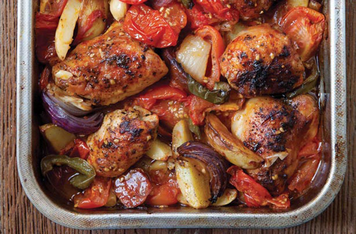 Hairy Bikers Spanishstyle chicken bake recipe GoodtoKnow