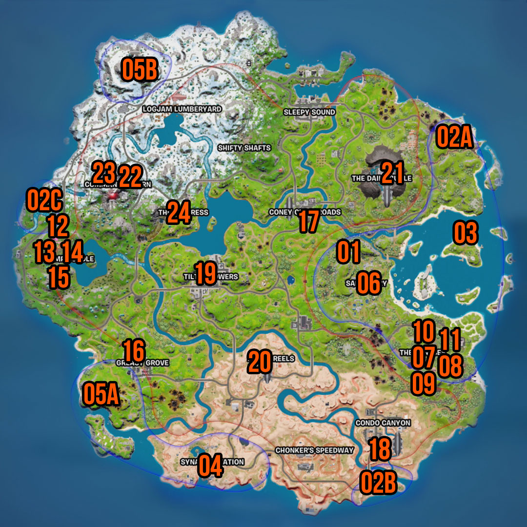 Fortnite Characters locations in Season 2 Moyens I/O