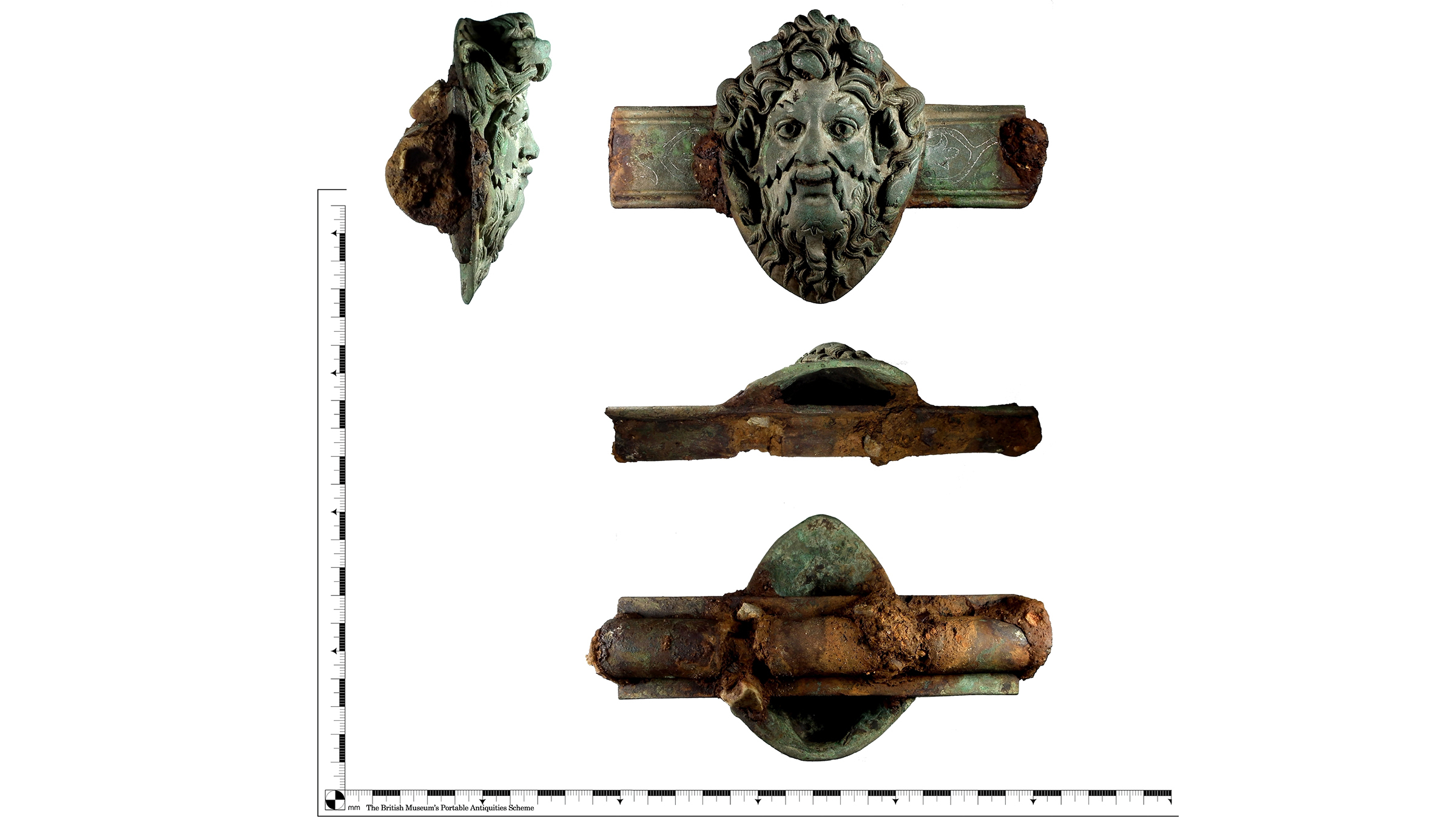 The Roman furniture fitting, featuring the Greek god Oceanus.