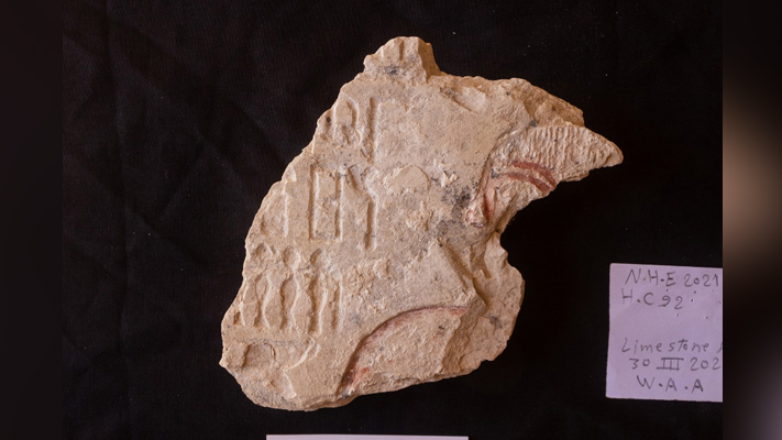In some of the tombs dating back 4,200 years, archaeologists found limestone pieces that have hieroglyphic writing on them. They may have been part of plates that were used as offerings to tomb owners.