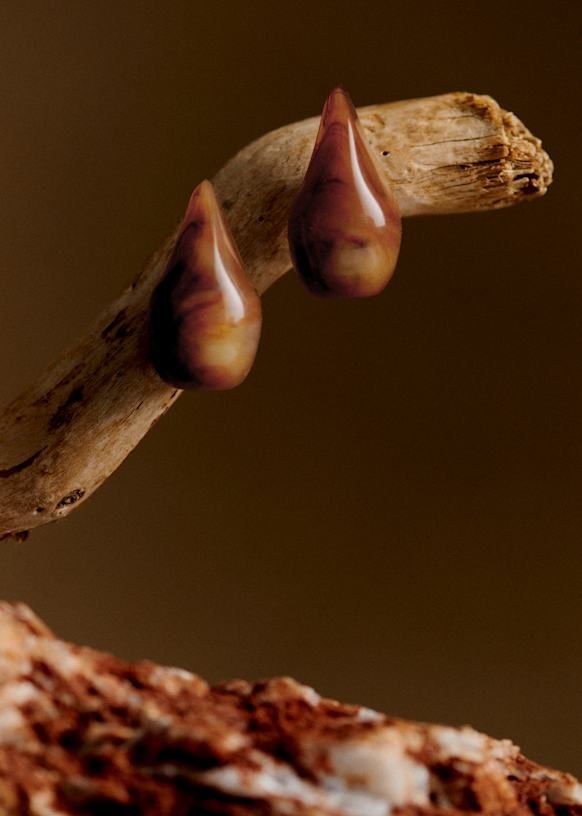 Justina Earrings - Brown - Resin - Sézane