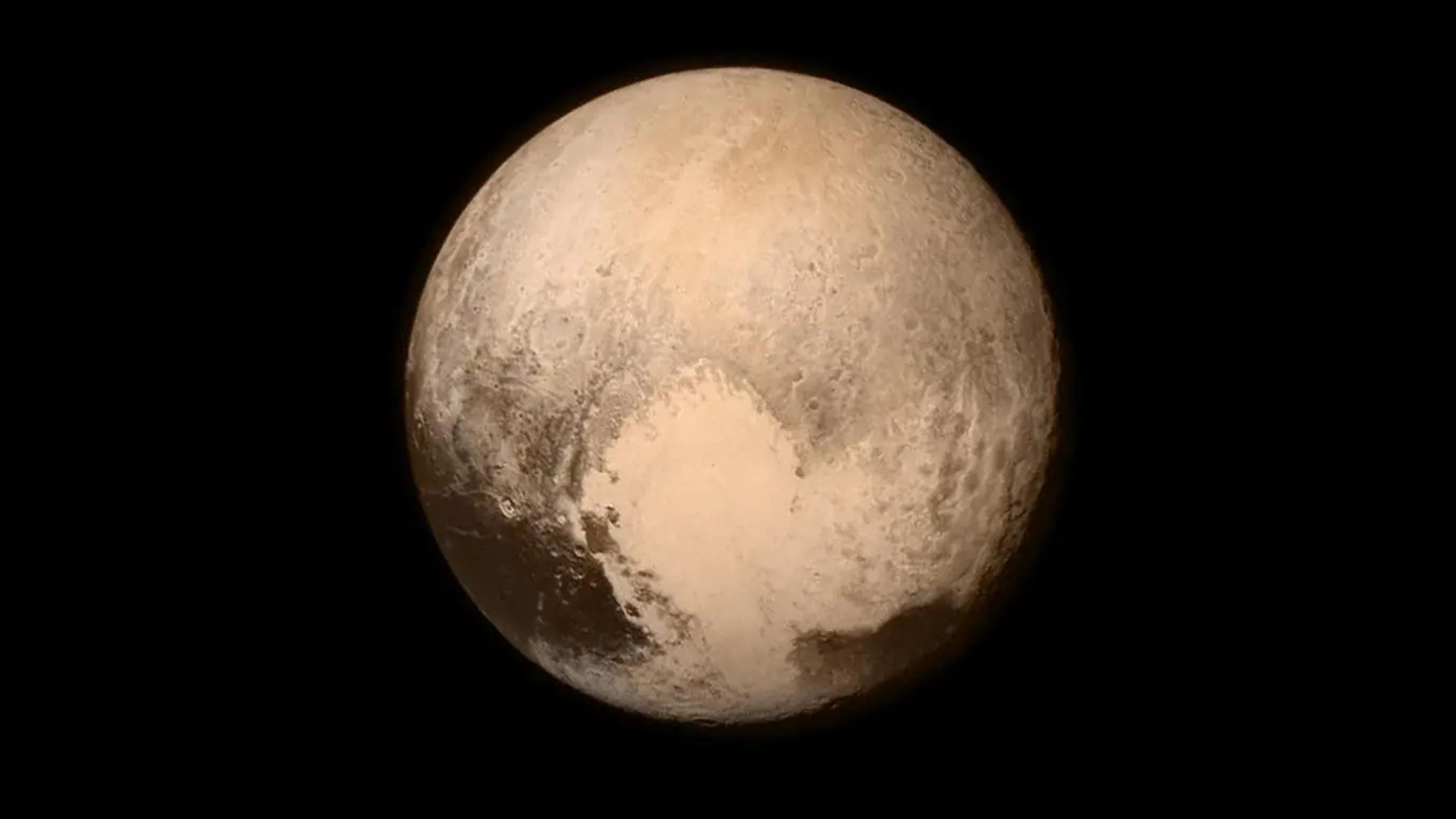 Pluto against a black background.