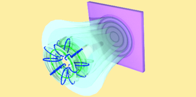 An illustration of a flying doughnut wave