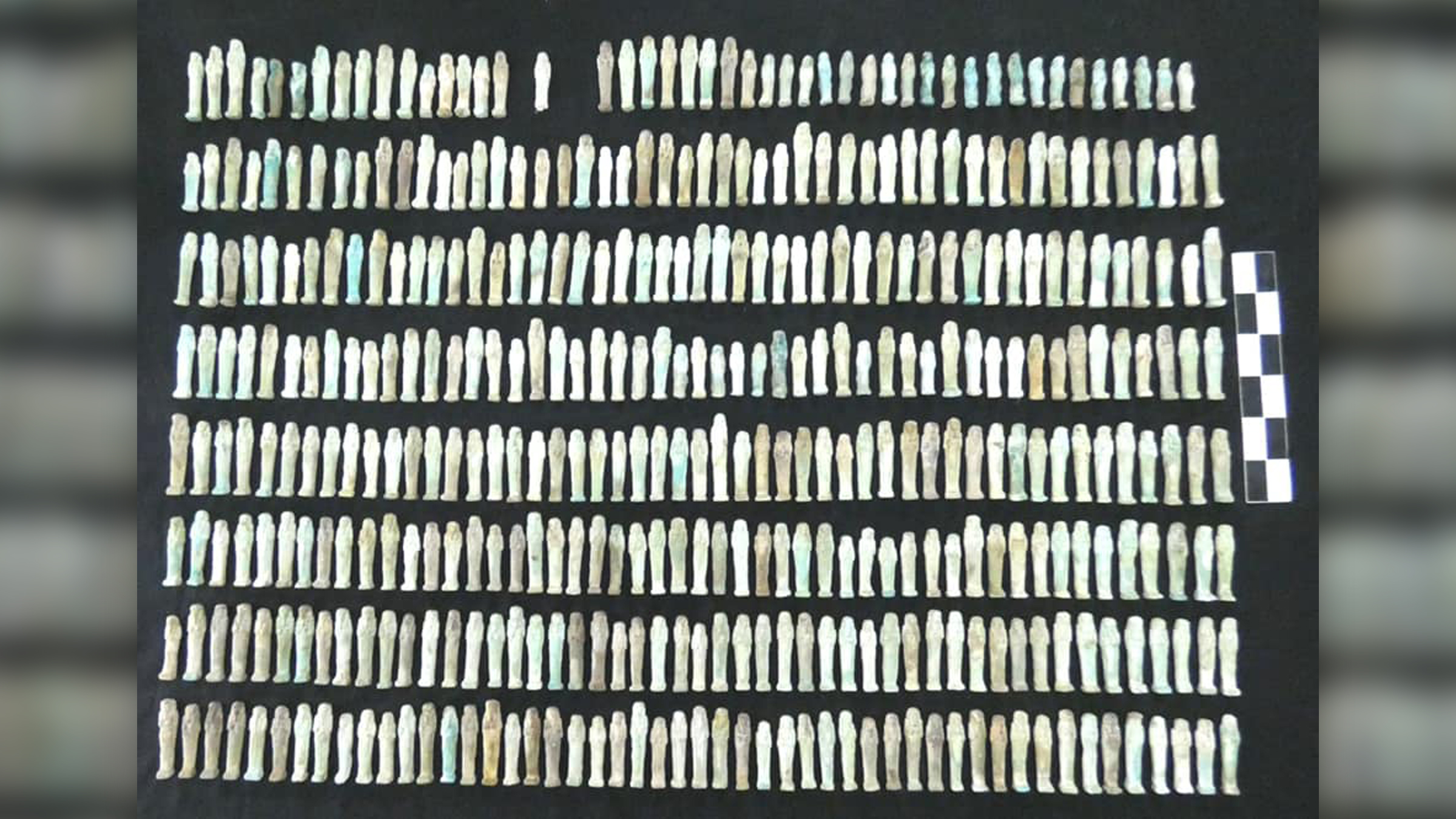 Researchers found about 400 ushabti funerary figures in the man&rsquo;s tomb.