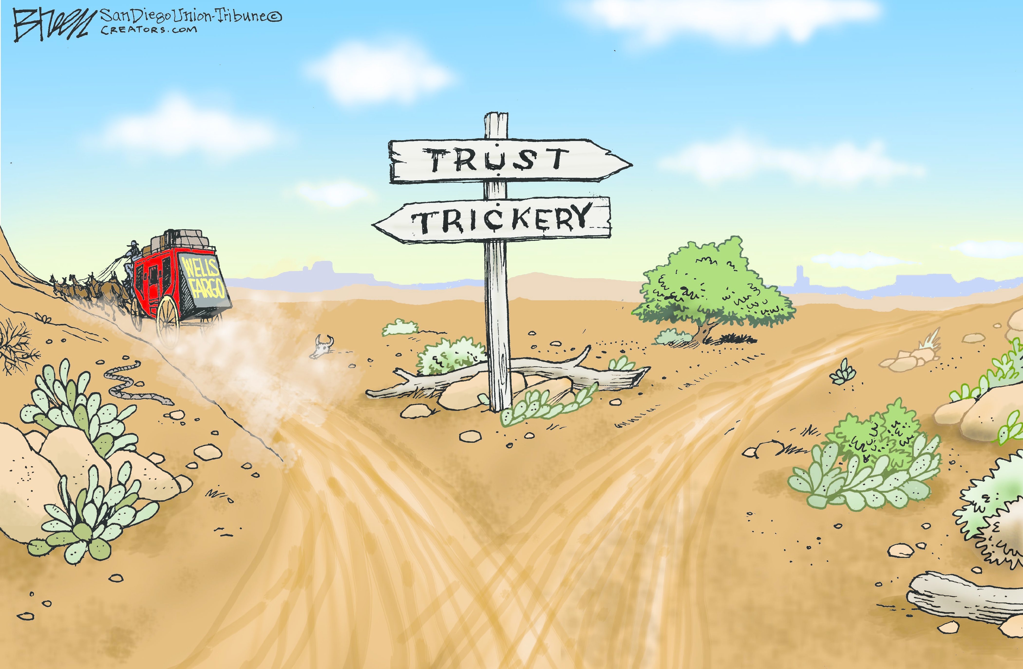Editorial Cartoon Wells Fargo Trust Trickery The Week