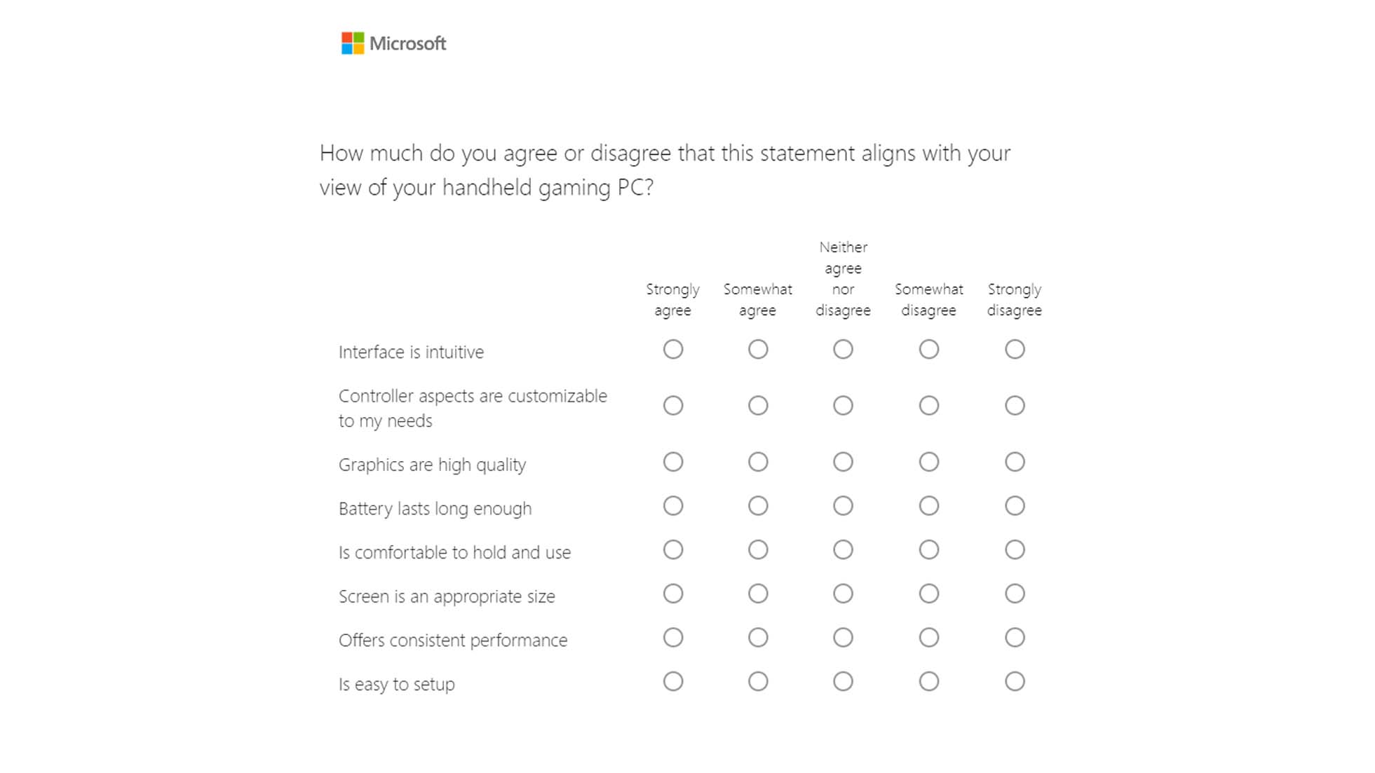 A Microsoft survey seems to be gauging user interest in a new gaming